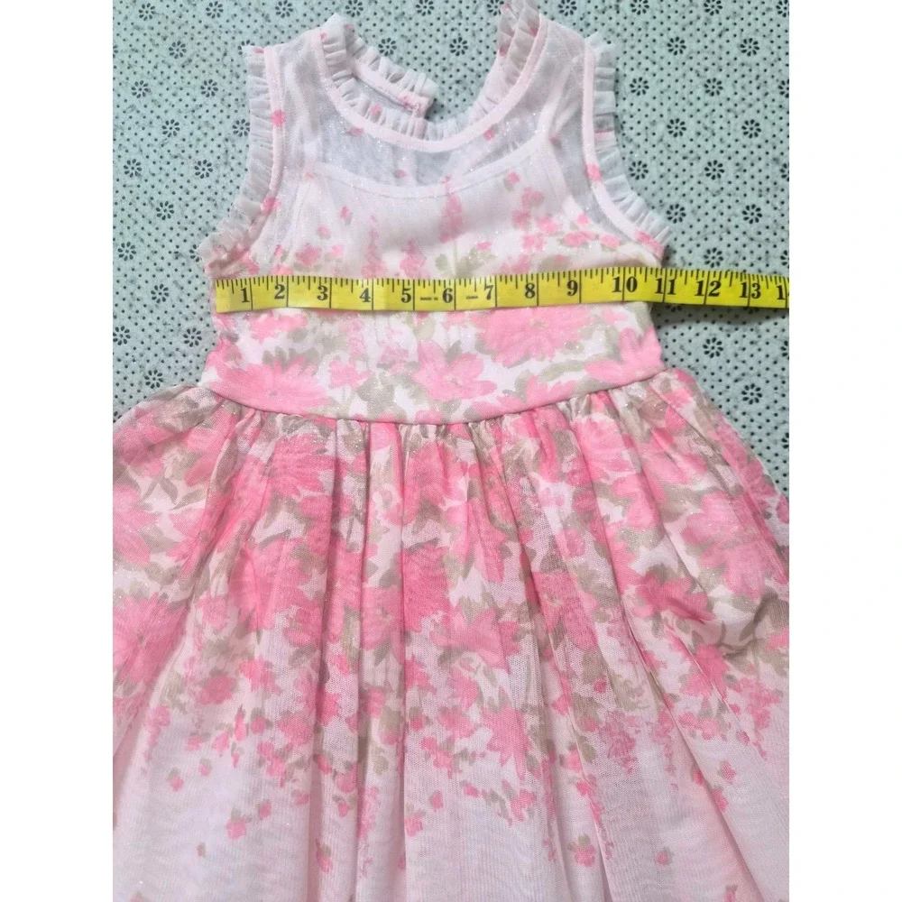 Zenzi Girls Pink Floral Tulle Party Dress Size XS 4/5